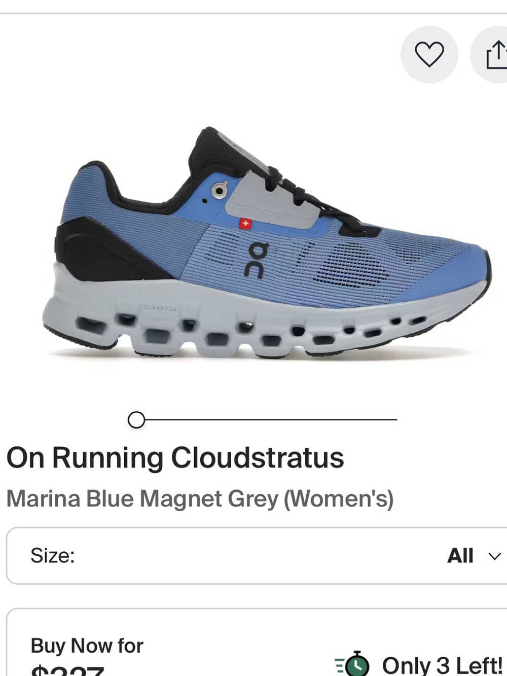 On Running cloudstratus women’s Running Shoe in marina blue magnet Grey